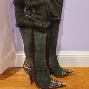 Hype Fur Knee High Boots
